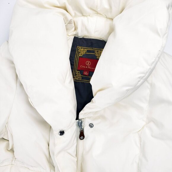 Cole Haan Women's Large Fill 80% Down, 20% Feather Coat Ivory Cream Jacket EUC - Picture 7 of 16